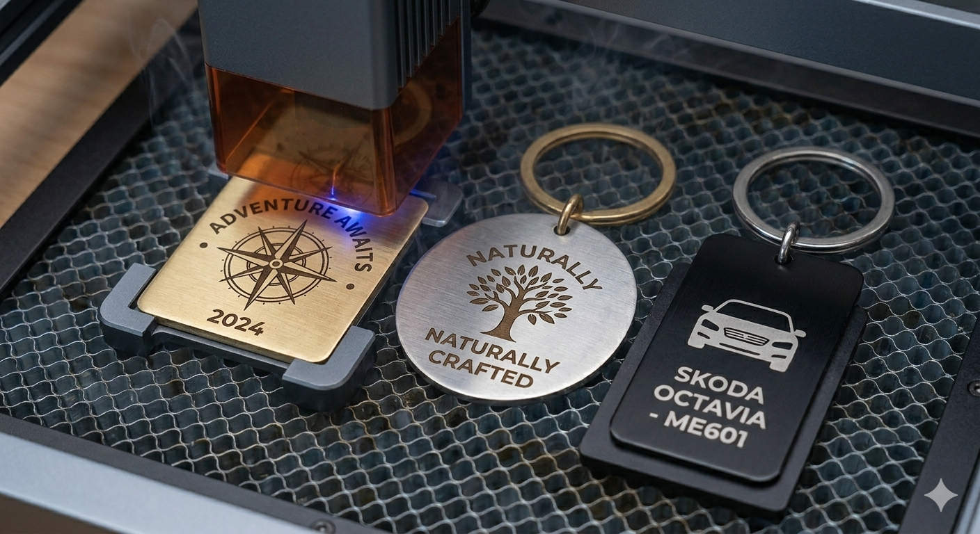 Gravírování přívěsků na klíče, klíčenek atd.